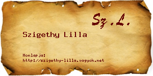 Szigethy Lilla névjegykártya
